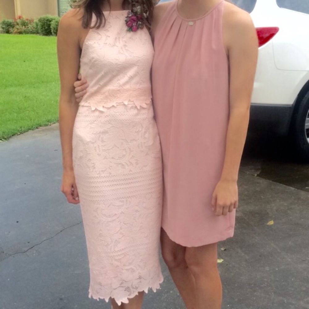 Lace blush dress